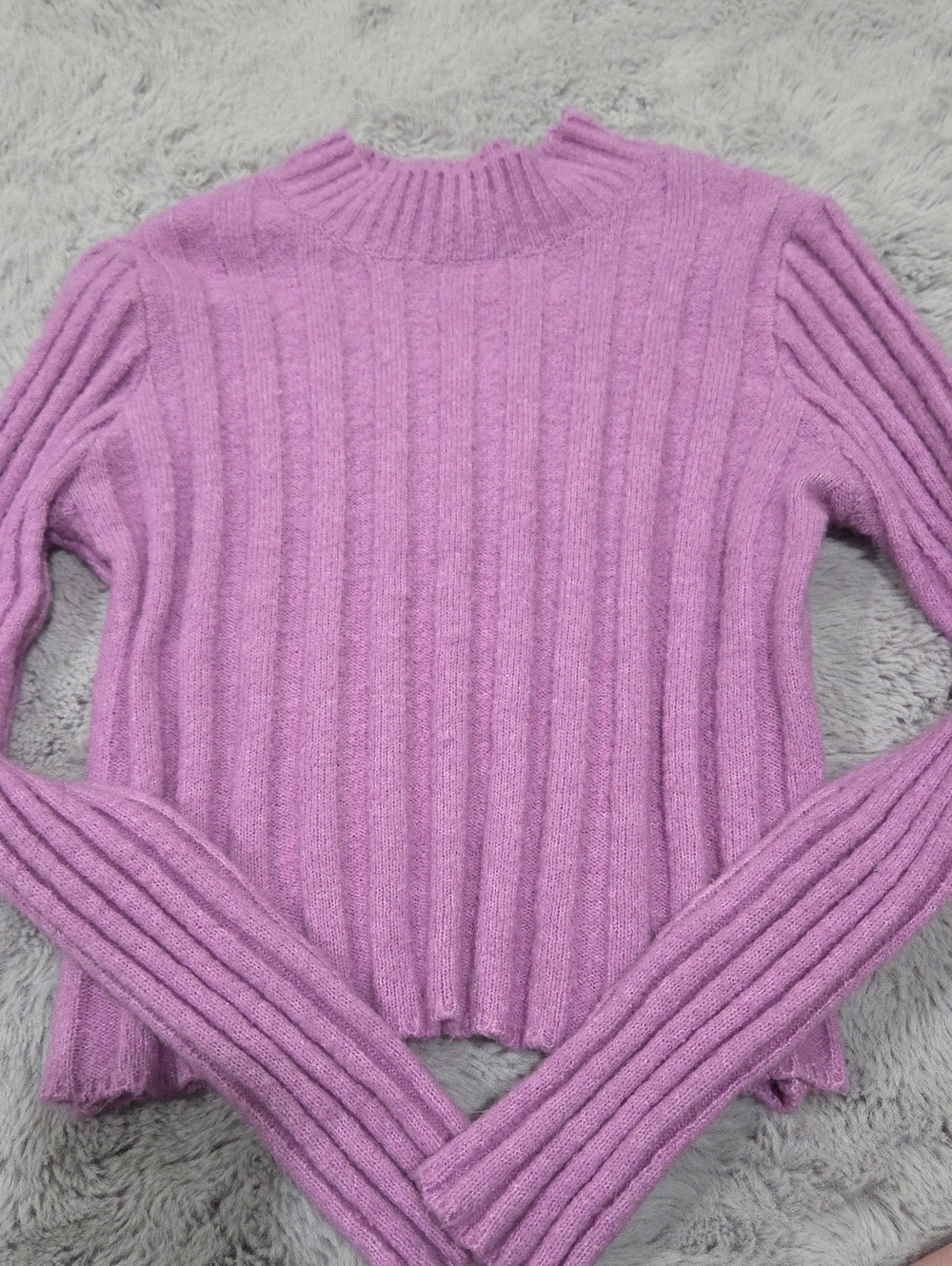 Wild Fable Cozy Ribbed Mock Neck Sweater - Lavender Pink